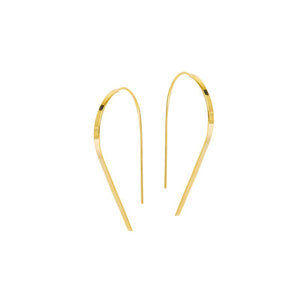 New Yellow Gold Flat Round Wire Earrings