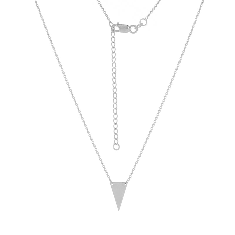 New White Gold Triangle Necklace