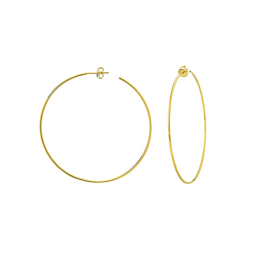 Yellow Gold Polished Hoops 60mm