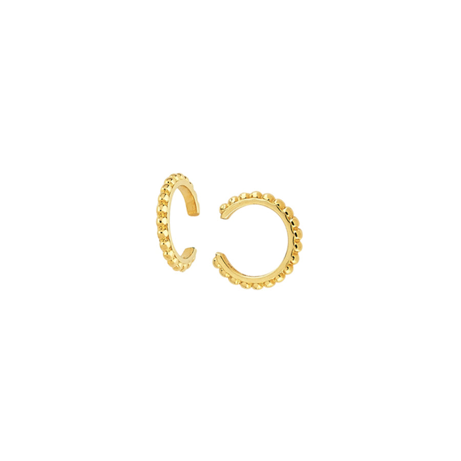 Yellow Gold Beaded Cuff Earring