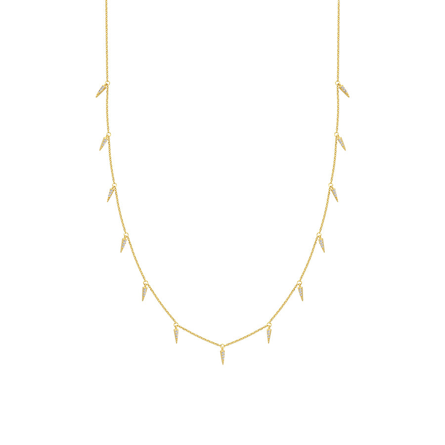 New Yellow Gold 15 Station Diamond Necklace