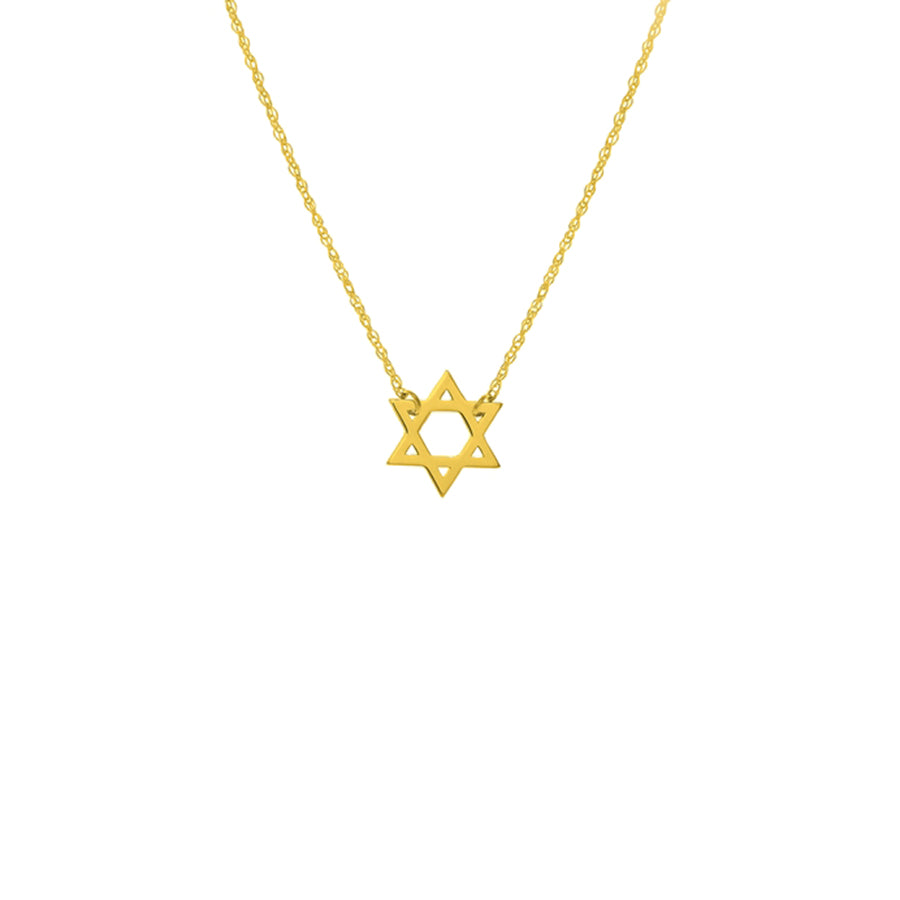Yellow Gold Star of David Necklace