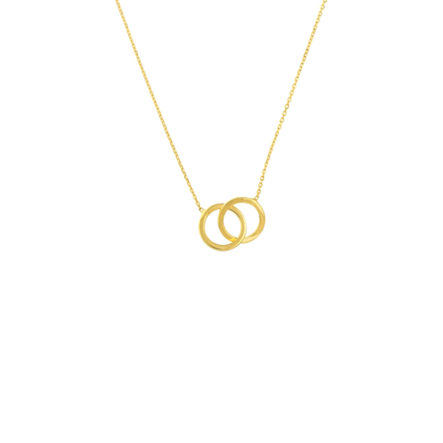 Yellow Gold Interlocking Circle Necklace