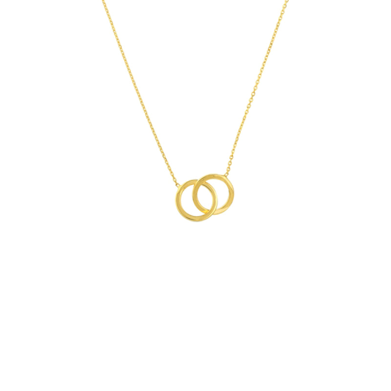 Interlocking Rings Necklace in Silver and Gold by Jane Hollinger - NEWTWIST