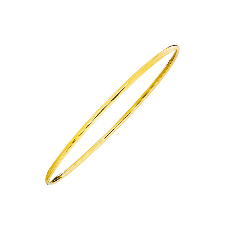 New Yellow Gold Tube Stackable Bangle