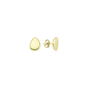 Yellow Gold Free Form Stud Earring
