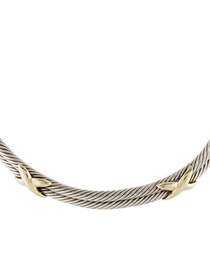 David Yurman Two-Tone "X" Cable Collar