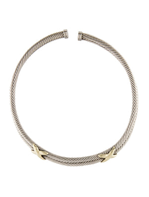 David Yurman Two-Tone "X" Cable Collar