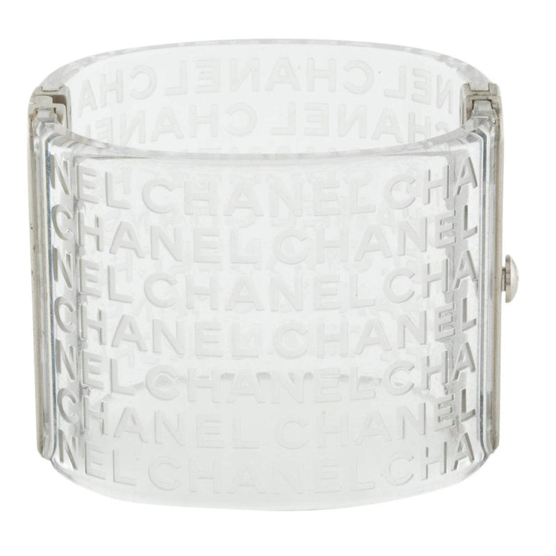 Chanel Logo Wide Clear Resin Cuff