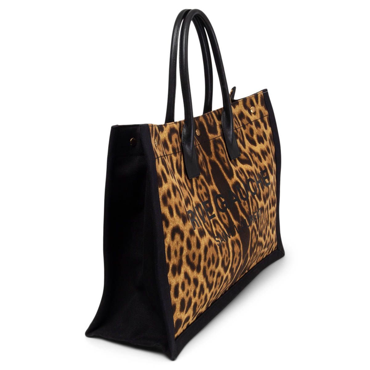 Saint Laurent - Authenticated Cabas Rive Gauche Handbag - Leather Black Leopard for Women, Never Worn, with Tag